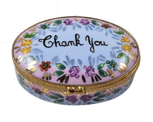 Thank You Oval Limoges Box Gift Authentic Limoges Box