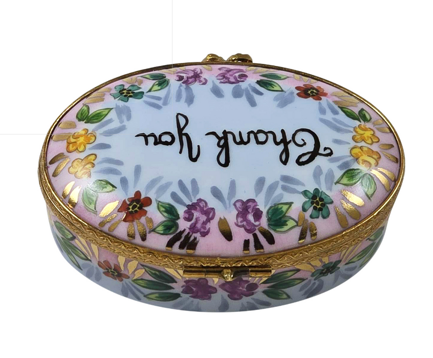 Thank You Oval Limoges Box Gift Authentic Limoges Box