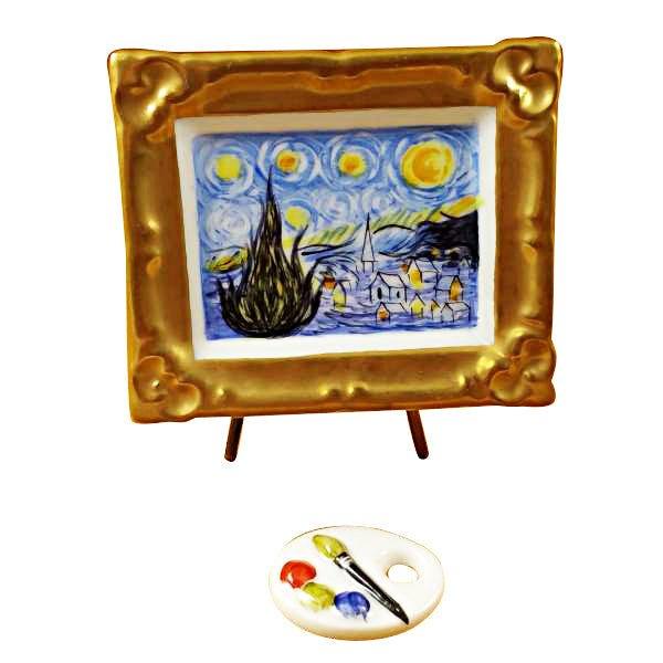 Starry Night Limoges Box for Art Lovers Porcelain Limoges art French Trinket Box