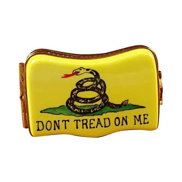 Genuine Rochard Don't Tread On Me Flag Limoges box painted by hand in France, from Limoges Boutique