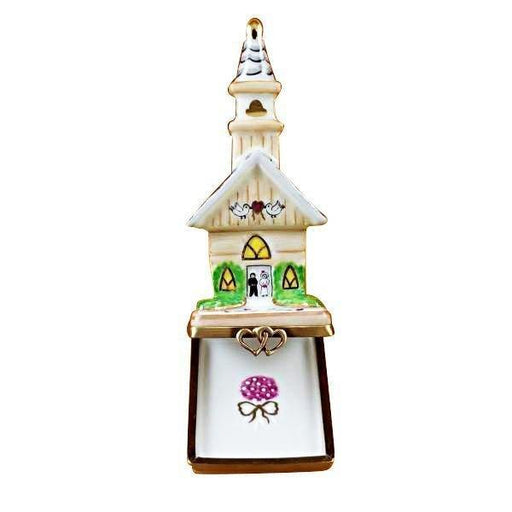 Wedding Church Keepsake for Couples Porcelain Limoges christian Wedding French Trinket Box