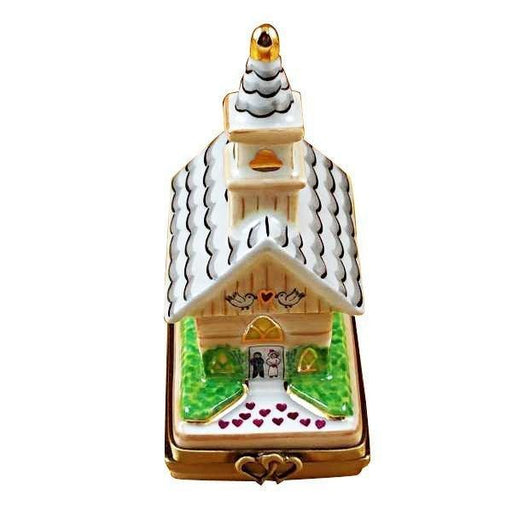 Wedding Church Keepsake for Couples Porcelain Limoges christian Wedding French Trinket Box