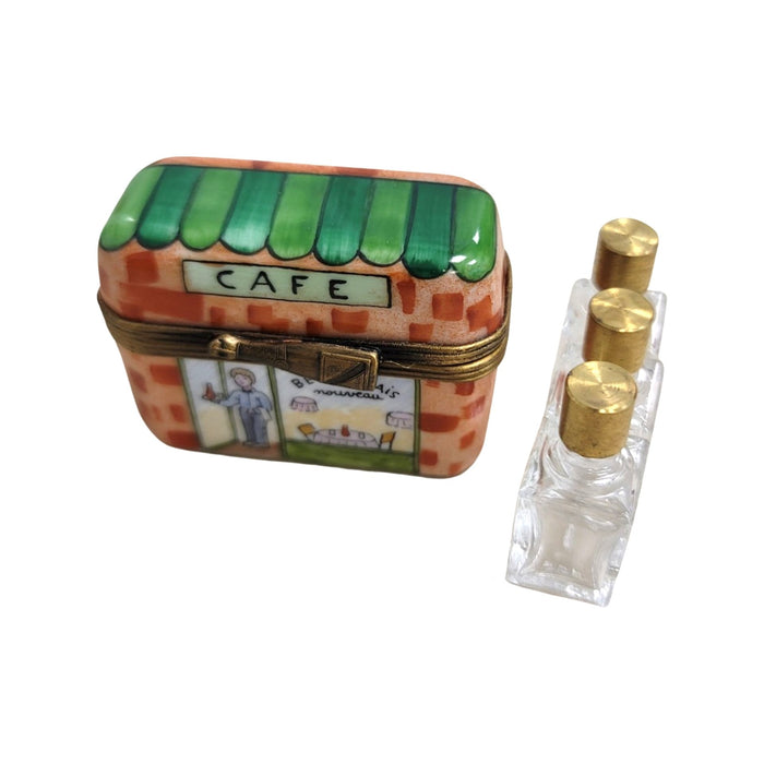 Three Perfume Cafe Box for Collectors Porcelain Limoges Perfume French Trinket Box