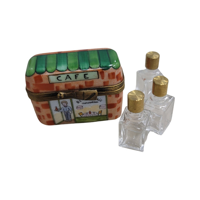 Three Perfume Cafe Box for Collectors Porcelain Limoges Perfume French Trinket Box
