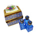 Three Perfume in Gold Blue Flowered Limoges box, an heirloom-quality piece for collectors