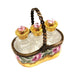 Artisan-painted 3 Perfumes in Gold Basket Limoges box from France, a cherished collectible