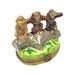 Three Wise Monkeys Figurine for Home Decor Porcelain Limoges wild animals Christian jewish French Trinket Box