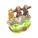 Three Wise Monkeys Figurine for Home Decor Porcelain Limoges wild animals Christian jewish French Trinket Box