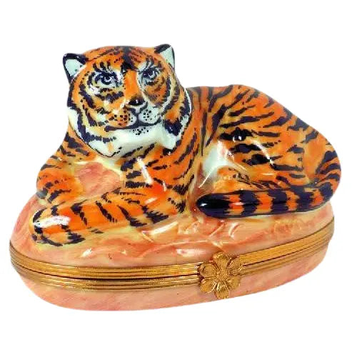 Majestic Tiger Limoges Box for Home Decor Porcelain Limoges wild animals French Trinket Box