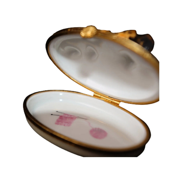 Tortoise Shell Cat for Cat Lovers Porcelain Limoges cat cats French Trinket Box