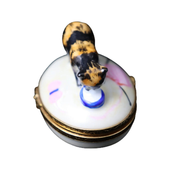 Tortoise Shell Cat for Cat Lovers Porcelain Limoges cat cats French Trinket Box