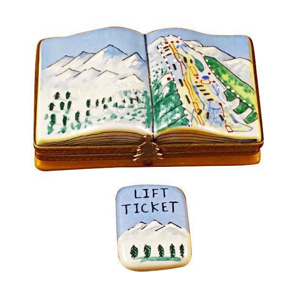Skiing Adventure Limoges Box for Ski Enthusiasts Porcelain Limoges travel sports winter French Trinket Box