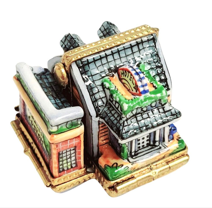 Blue Motel Limoges Box for Collectors Porcelain Limoges Artoria French Trinket Box