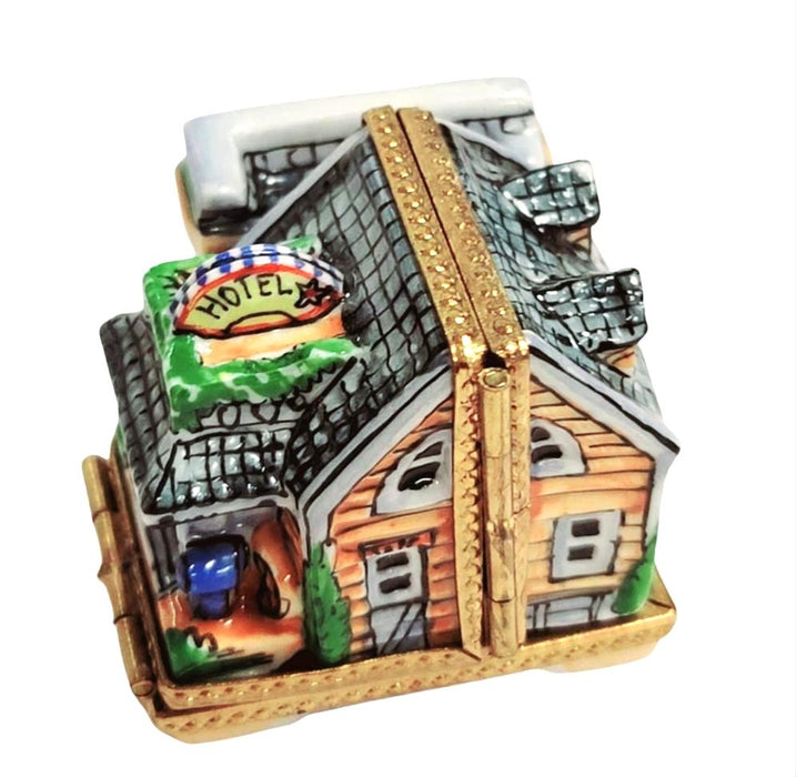 Blue Motel Limoges Box for Collectors Porcelain Limoges Artoria French Trinket Box