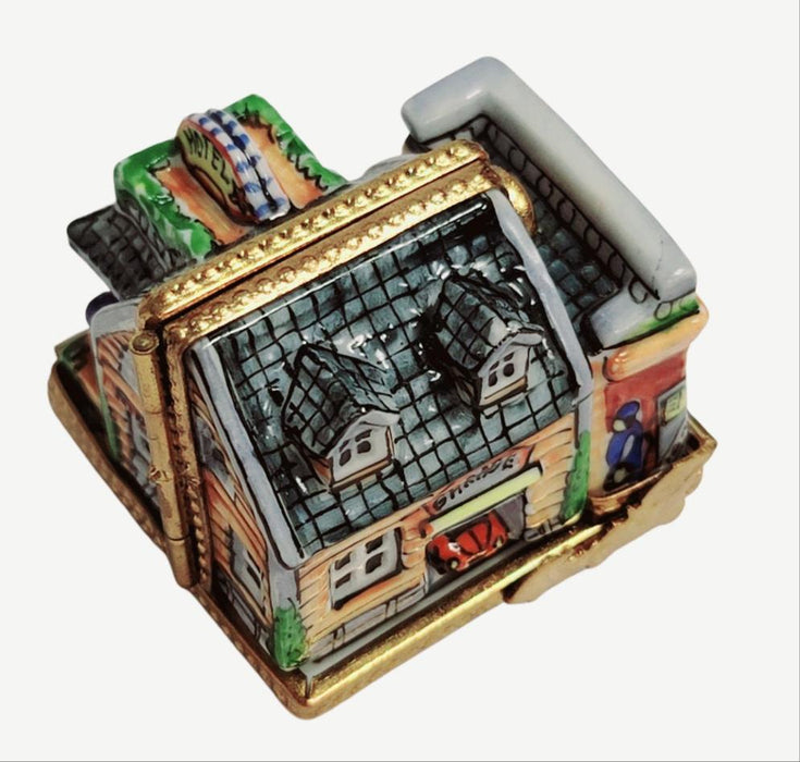 Blue Motel Limoges Box for Collectors Porcelain Limoges Artoria French Trinket Box