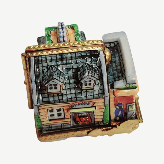 Blue Motel Limoges Box for Collectors Porcelain Limoges Artoria French Trinket Box