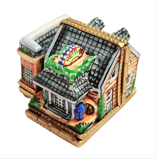 Blue Motel Limoges Box for Collectors Porcelain Limoges Artoria French Trinket Box