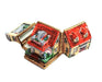 Triple Hinged Red Motel Box for Collectors Porcelain Limoges house home French Trinket Box