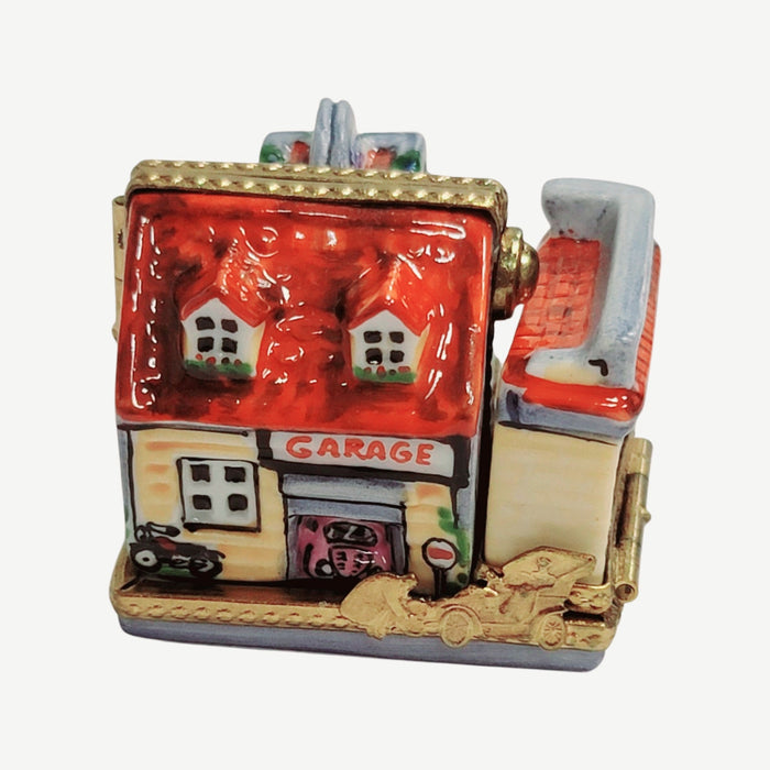 Triple Hinged Red Motel Box for Collectors Porcelain Limoges house home French Trinket Box
