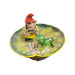 Troll Elf leprechaun w two frogs on Lillypad Limoges Box Porcelain Figurine-frog LIMOGES BOXES turtle-CH5T104