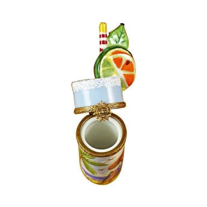 The painter's artistry shows on this Tropical Cocktail Glass Limoges box