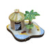 Tropical Tiki Hut for Home Decor Porcelain Limoges LIMOGES BOXES beach travel French Trinket Box