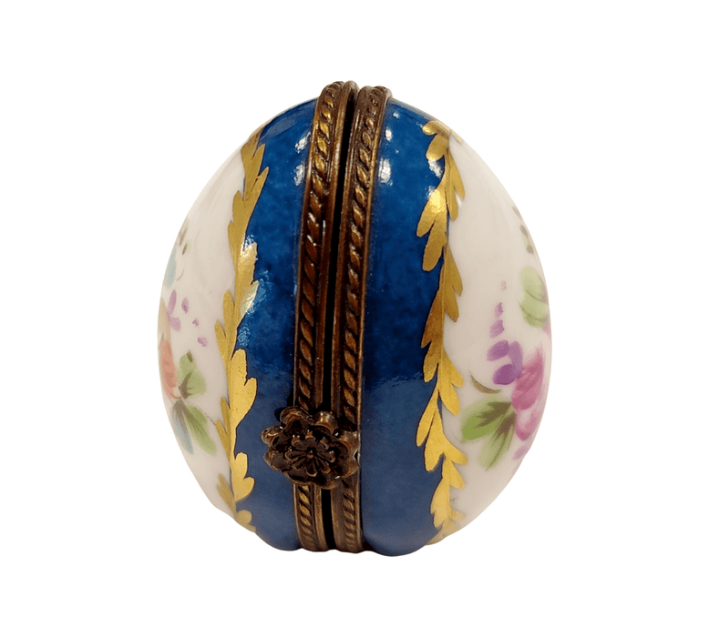 Turquois Egg Frame for Art Lovers Porcelain Limoges egg French Trinket Box