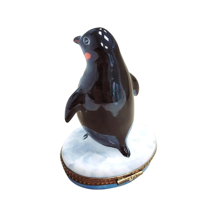 Tuxedo Penguin Limoges Box for Collectors Porcelain Limoges bird winter LIMOGES BOXES French Trinket Box