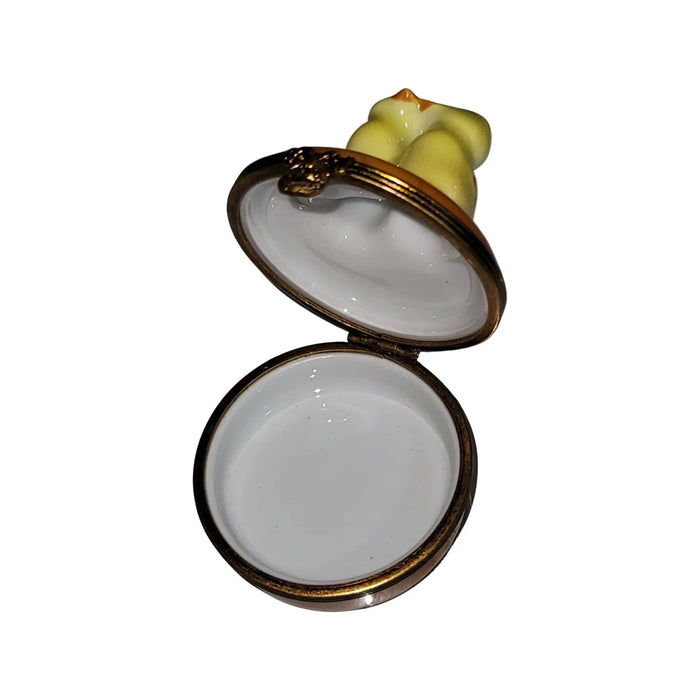 Two Chicks Smooching Box for Bird Lovers Porcelain Limoges chick farm easter Rochard Limoges Box French Trinket Box