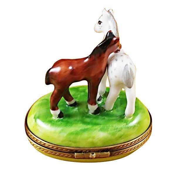 Two Horses Limoges Box for Horse Lovers Porcelain Limoges horse French Trinket Box