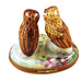 Two Owls Limoges Box for Collectors Porcelain Limoges bird owl French Trinket Box