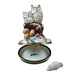 Christmas Owls With Mouse Porcelain Limoges bird owl French Trinket Box