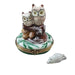 Christmas Owls With Mouse Porcelain Limoges bird owl French Trinket Box