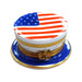 Patriotic Hat Box for Collectors Porcelain Limoges united states patriotic French Trinket Box