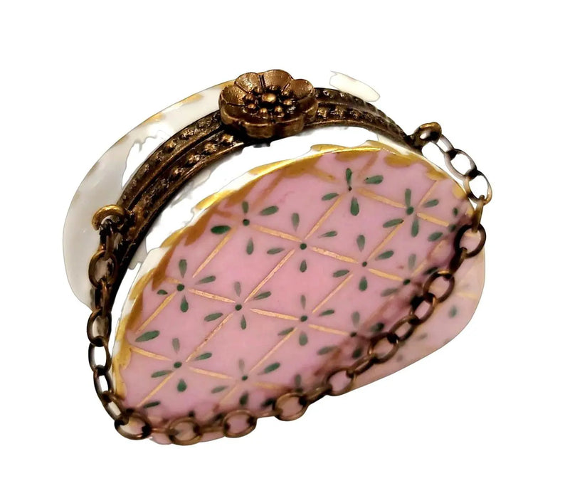 Pink Purse Limoges Box for Collectors Porcelain Limoges purse trinket box limoges French Trinket Box