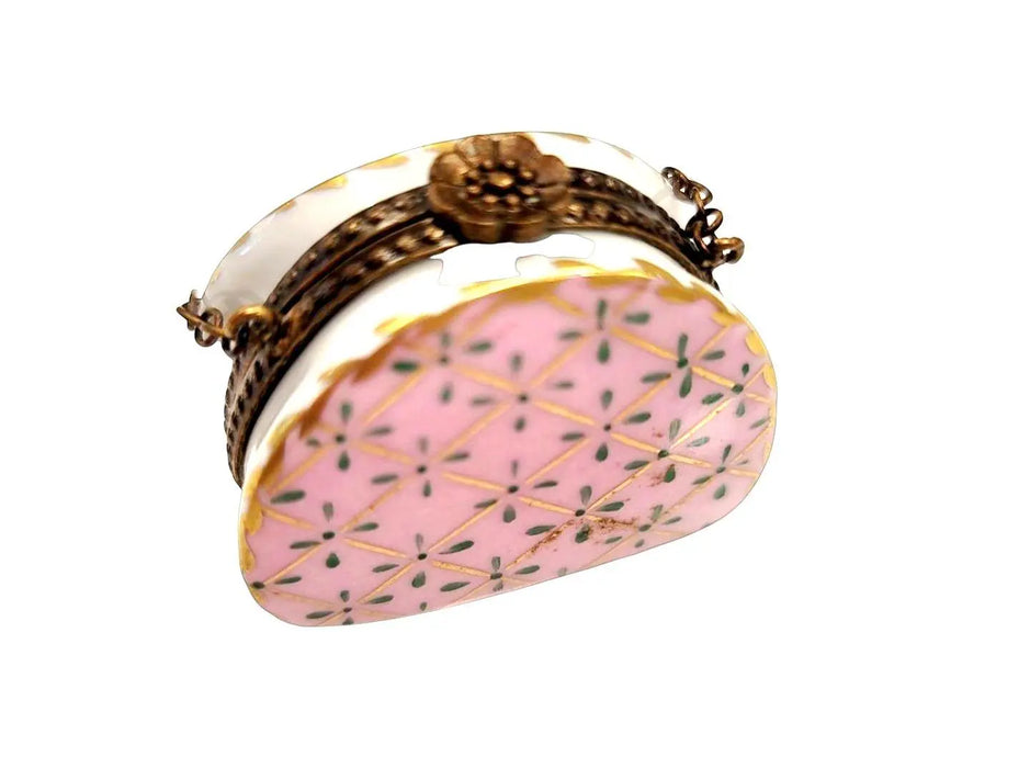 Pink Purse Limoges Box for Collectors Porcelain Limoges purse trinket box limoges French Trinket Box
