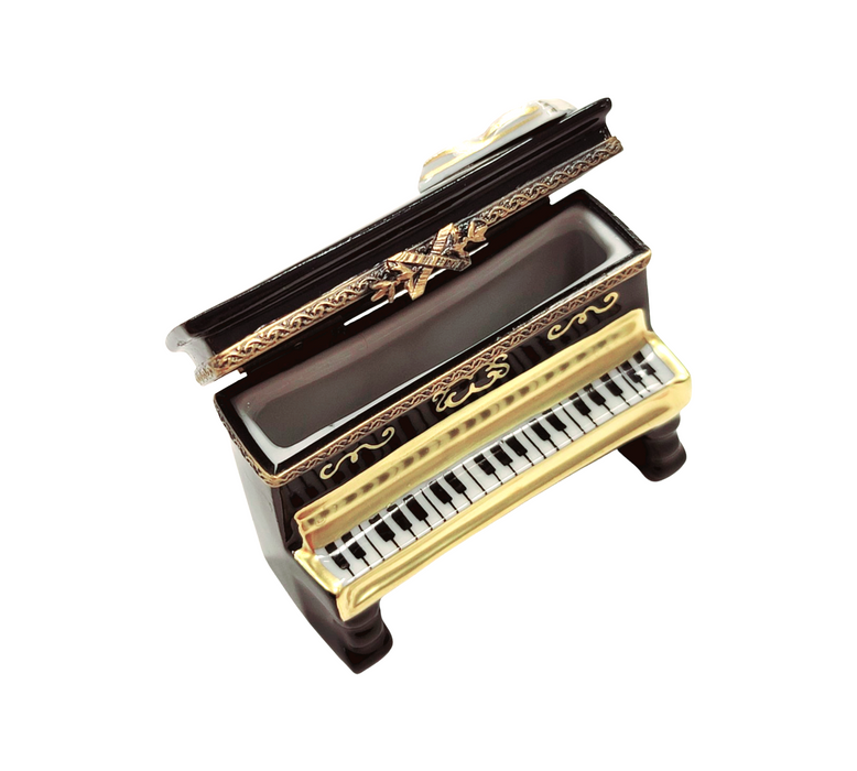 Upright Black Piano w Music Limoges Box Porcelain Figurine-music LIMOGES BOXES-CH1R187