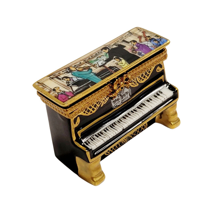Upright Piano Symphany Orchestra Limoges Box Porcelain Figurine-Music LIMOGES BOXES dance-CH3S206