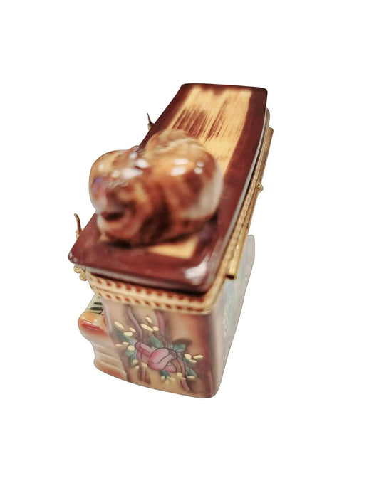 Upright Piano Limoges Box for Cat Lovers Porcelain Limoges music LIMOGES BOXES French Trinket Box