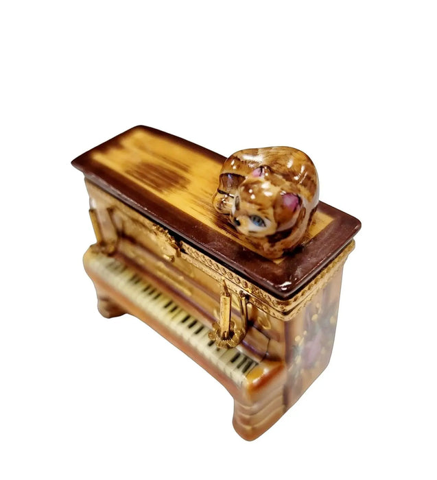 Upright Piano Limoges Box for Cat Lovers Porcelain Limoges music LIMOGES BOXES French Trinket Box