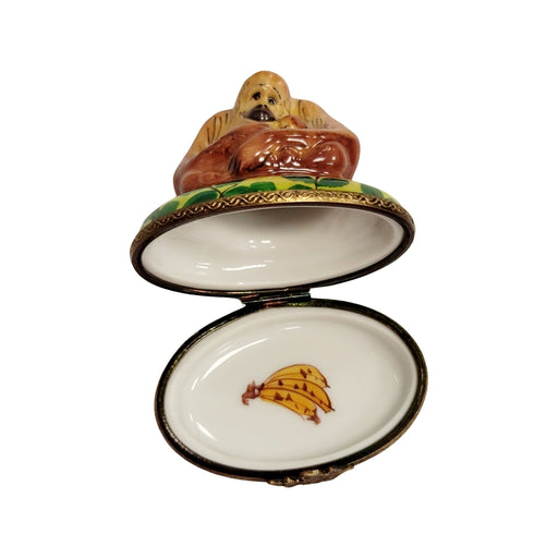 Orangutan Family Limoges Box for Animal Lovers Porcelain Limoges wild animals French Trinket Box