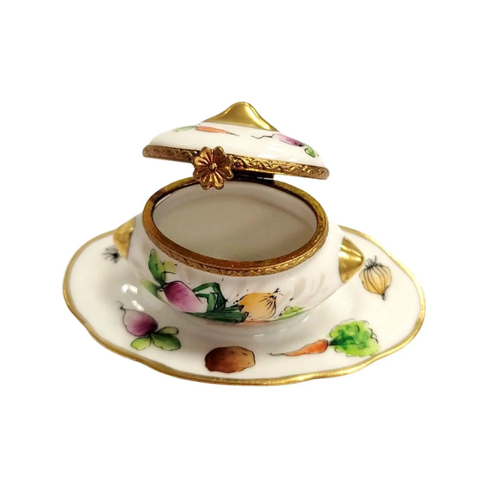 Vegetable Soup Tureen Box for Culinary Collectors Porcelain Limoges China French Trinket Box