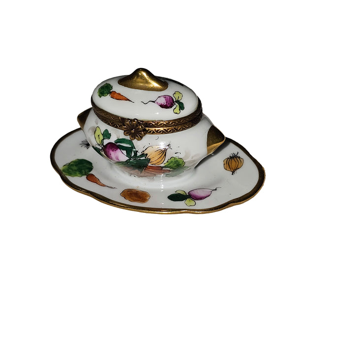 Vegetable Soup Tureen Box for Culinary Collectors Porcelain Limoges China French Trinket Box
