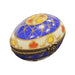 Vibrant Blue Yellow Egg for Home Decor Porcelain Limoges egg French Trinket Box