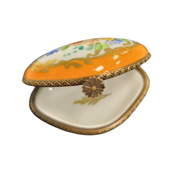 Vibrant Floral Limoges Box for Elegant Collectors Porcelain Limoges shaped French Trinket Box