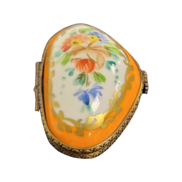 Vibrant Floral Limoges Box for Elegant Collectors Porcelain Limoges shaped French Trinket Box