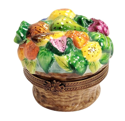 Vibrant Fruit Basket Artistry Porcelain Limoges Fruit Basket French Trinket Box