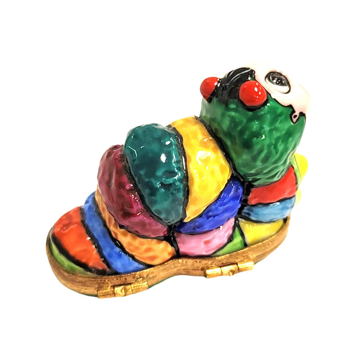 Vibrant Worm Limoges Box for Art Lovers Porcelain Limoges bugs critters bug French Trinket Box
