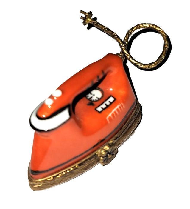 Vibrant Orange Iron Limoges Box for Collectors Porcelain Limoges furniture French Trinket Box