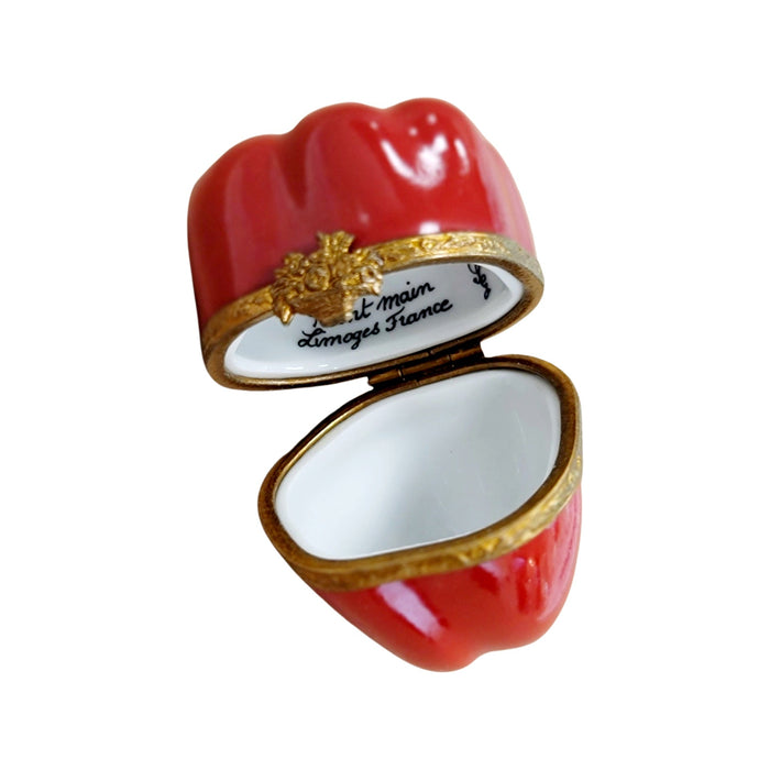 Vibrant Red Pepper Limoges Box for Culinary Collectors Porcelain Limoges vegetables French Trinket Box